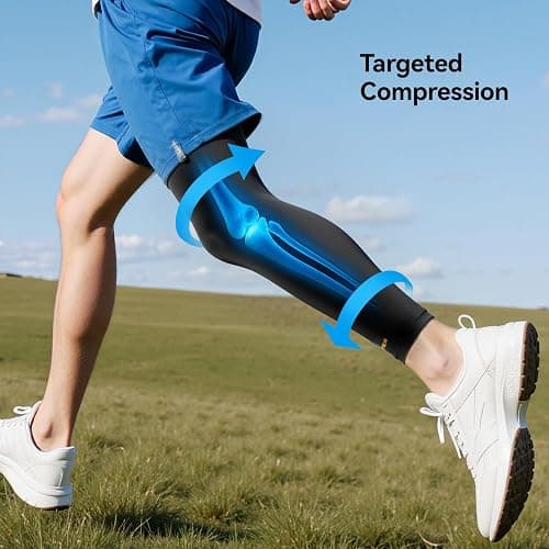 Copper Leg Compression Sleeve for Men & Women [360° Full Compression & Copper Infused] Knee Stabilizer Brace for Meniscus Tear, ACL, MCL, Arthritis & Joint Pain Relief, Calf & Thigh Support for Running thumbnail 3