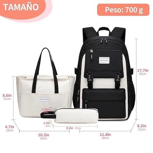 Aamytike Schulrucksack Mädchen Teenager Schule Rucksack Damen Schulranzen Maedchen Wasserdicht Kinder Schultasche Casual Daypacks School Bag for Girls Backpack mit Lunchpaket Set thumbnail 4