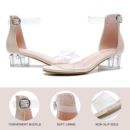 Dufannie Girls Sandals Low Heels Dress Pump Ankle Strap Open Toe Flower Girl Wedding Party for Toddler Little Big Kid thumbnail 6