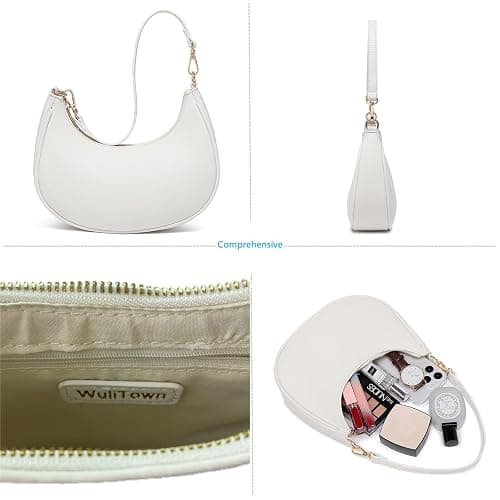 WuliTown Shoulder Bags for Women, Cute Hobo Tote Handbag Mini Clutch Purse with Zipper Closure thumbnail 4