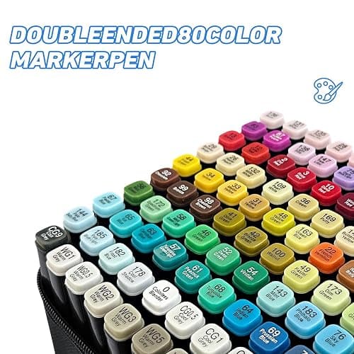 Zmcik 80 Colors Alcohol Markers Art Markers for Kids and Adult Drawing Marker Dual Tip Coloring Painting Perfect for Boys Girls Students Gift thumbnail 2
