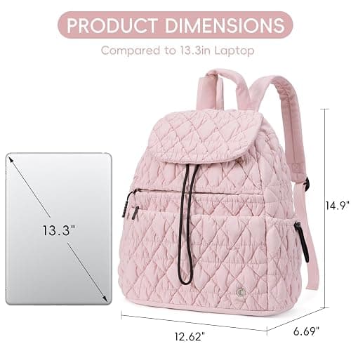 CLUCI Puffy Quilted Backpack Purse for Women, Casual Lightweight Daypack for Women Travel | Purse, Casual, Lightweight, Travel thumbnail 4