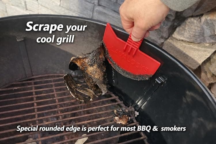 LavaLock Smok-n-Scrape Grill and Smoker Scraper, Residue Remover Cleaning Tool for Weber Kettle, Weber Smokey Mountain, UDS, WSM (Red Smoke-n-Scrape) thumbnail 6