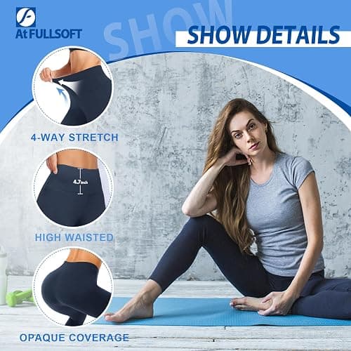 FULLSOFT Buttery Soft Leggings for Women - High Waisted Tummy Control No See Through Workout Yoga Cycling Tights Pants thumbnail 5