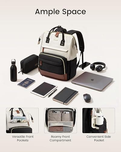 LOVEVOOK Laptop Backpack for Women, 15.6 Inch Work Business Backpacks Purse With Large Capacity, Waterproof Nurse Bag College Bookbag for School, Waterproof Casual Daypack for Travel thumbnail 5