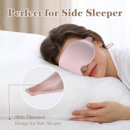 Fygrip 3D Eye Mask Sleep Mask for Men & Women, 100% Pressure-Free & Light Block-Out Eye Mask for Sleep with Easy Adjustable Strap, Night Eye Cover for Travel, Pink thumbnail 7
