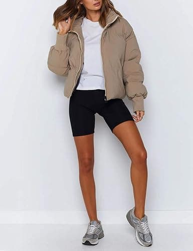UANEO Puffer Jacket Womens Oversized Cropped Puffy Quilted Winter Jackets Coat thumbnail 6