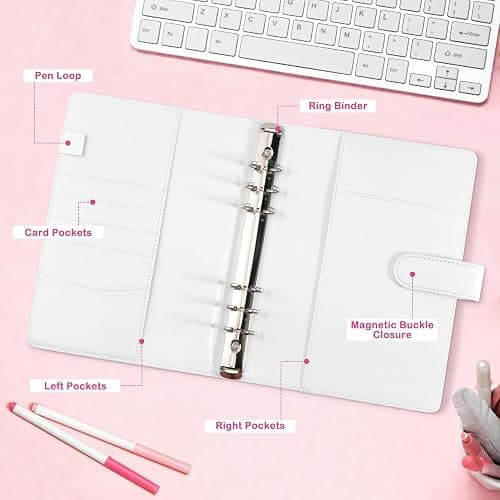 A5 Kpop Photocard Binder with 30 Pack 4-Pocket Card Pages, 6 Ring A5 Binder Card Collector Album with 240 Card Slots,PU Leather Binder Cover with Magnetic Buckle Closure for Organizing Trading Card thumbnail 7