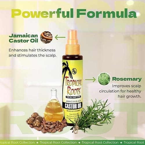 Bronner Brothers Tropical Roots Black Castor, OIL, Rosemary, 5 Fl Oz thumbnail 4