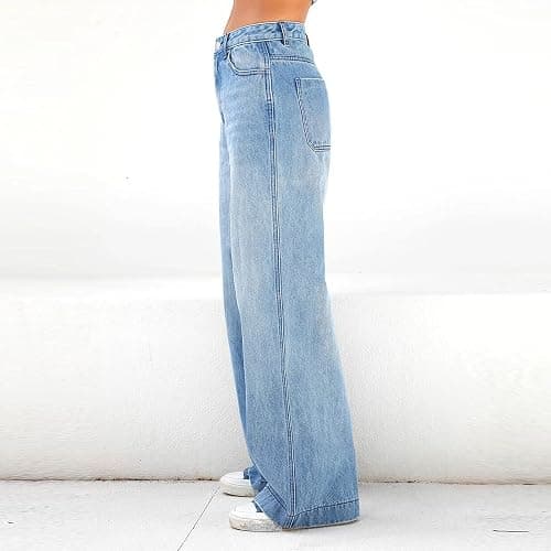 Women Wide Leg Pants Jeans High Waist Baggy Jeans Loose Boyfriends Stretch Jeans Fashion Y2k Teen Girls Denim Pants thumbnail 6