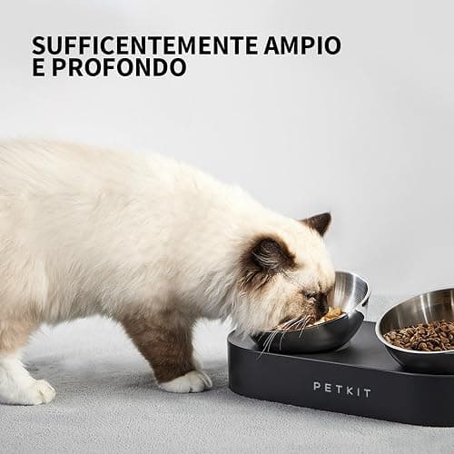 PETKIT Cybertail Ciotole per Gatti, Ciotola Rialzata,in Acciaio Inossidabile,Inclinata,Antiscivolo,Anti Fuoriuscita,per Gatti e Cani di Piccola Taglia thumbnail 5