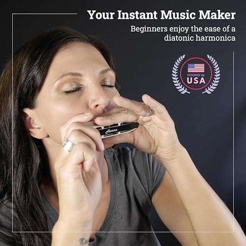 Harmo Polar Diatonic Harmonica Key of A - 10 Holes 20 Notes, Blues Harp Mouth Organ With Case, Phosphor Bronze Reeds, Suitable for All Genres, Harmonica for, Adult, Beginners & Professionals thumbnail 6