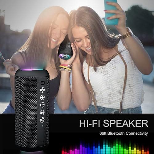 Ortizan Portable Bluetooth Speaker x Stocking Stuffers: IPX7 Waterproof, Wireless, Big Sound, Deep Bass, Dual Pairing, 30H Playtime, White Elephant Gift for Adults Men Women Teen Boys Girls (Black) thumbnail 6