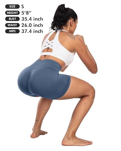 CHRLEISURE Workout Shorts Sets for Women, High Waisted Gym Butt Lifting Scrunch Butt Seamless Shorts thumbnail 6