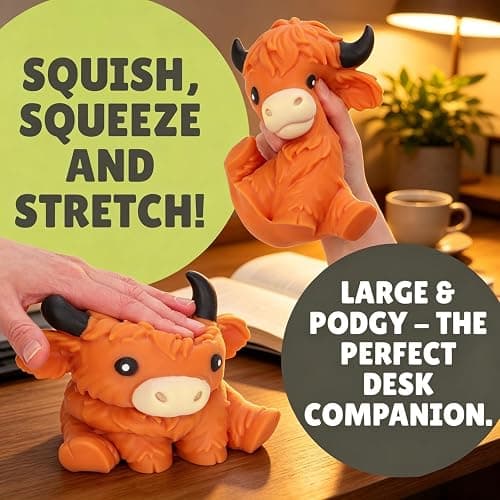 6in Giant Highland Cow Squishy, Jumbo Big Cute Highland Cow Squishies Stress Ball Soft Squishys Slow Rising Stress Ball for Anxiety Stress Party Favors thumbnail 5