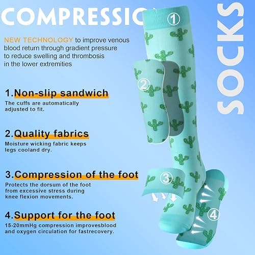 Compression Socks 6 Pairs 20-30 mmhg thumbnail 3