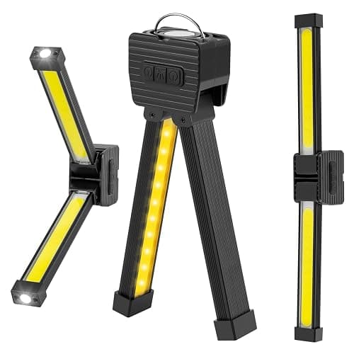 Gym Lamp, Portable Gym Light Posing Lamp Magnetic LED Flashlight 7th Gear Dimming with Hanging Hook 180° Folding (Black) - Image 1