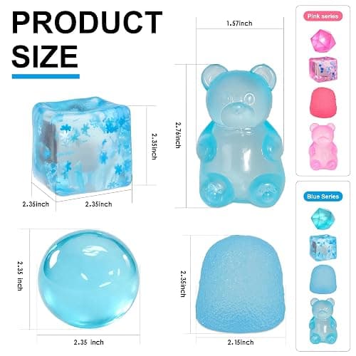 4Pcs Pink Taba Squishy Fidget Toys, Bear Cube Gummy Coconut Oil Stress Balls for Kids Adults, Squishies Cube, Sensory Toys Fidgets for Classroom Prize, Birthday Gifts Party Favors thumbnail 2