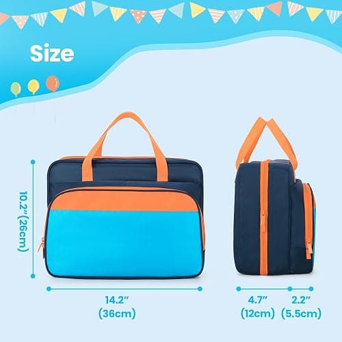 CURMIO Monster Trucks Carrying Case Compatible with Monster Jam, Monster Truck Bag Holding 34 1:64 Scale Toy Cars, Navy-Orange thumbnail 6