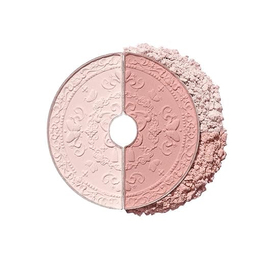 Flower Knows Butterfly Cloud Collar Rouge Box Highlighting & Blush Duo Powder,Nude+Peach Matte Finish Blush & Highlighter Palette,Buildable & Blendable Makeup for cheeks(01 Rouge Snow) thumbnail 3