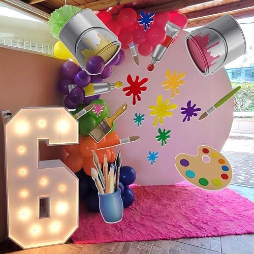 Resholder 20 Pcs Art Paint Party Decorations Large Cardstock Cutout | DIY Photo Backdrop Prop, Paint Bucket Palette Brush Painting Splatter Cutout, Back to School Birthday Classroom Supplies thumbnail 7