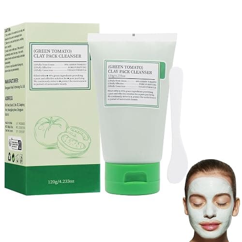 Grüne Tomate Maske, Gesichtsreinigungs-Ton-Maske, Auftragen der Maske, Hydratisieren, Befeuchten, Grüne Tomaten-Ton-Maske, Reinigung der Poren des Gesichts - Image 1