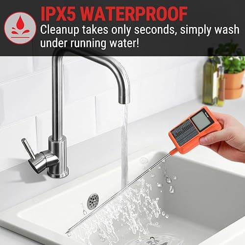 TempPro TP510 Waterproof Digital Candy Thermometer with Pot Clip, 10" Long Probe Instant Read Food Cooking Meat Thermometer for Grilling Smoker BBQ Deep Fry Oil Thermometer(Previously ThermoPro) thumbnail 5