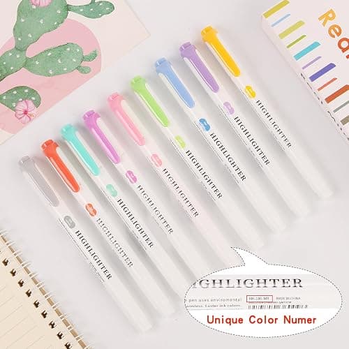 MAIKEDEPOT Assorted Colors Highlighters, Pastel Highlighter Real Mild Markers Dual Tip Highlighter Markers Chisel and Fine Tips for Coloring, Underlining, Highlighting (35colors) thumbnail 5