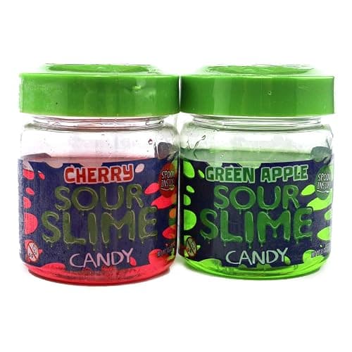 Sour Slime Liquid Candy (3 Pack Assorted) Cherry and Green Apple, Spoon Inside Lid. with 2 GosuToys Stickers thumbnail 4