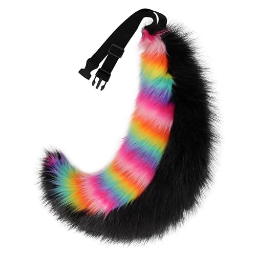 COSYEARS Faux Fur Animal Fox Wolf Tail Fursuit Furry Handmade Fluffy Plush Costume Accessories Halloween Party - Image 1