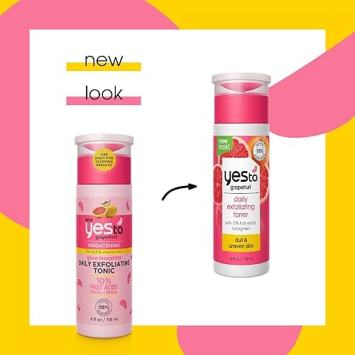 Yes To Grapefruit Daily Exfoliating Toner, Brightening Formula To Retexturize & Brighten Your Skin, With AHAs, BHAs, Vitamin C, & Antioxidants, Natural, Vegan & Cruelty Free, 4 Fl Oz thumbnail 2
