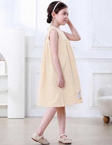 FreeLu Toddler Girls Cotton Summer Short Sleeve Dress Cartoon Print Casual Jersey Dresses thumbnail 7