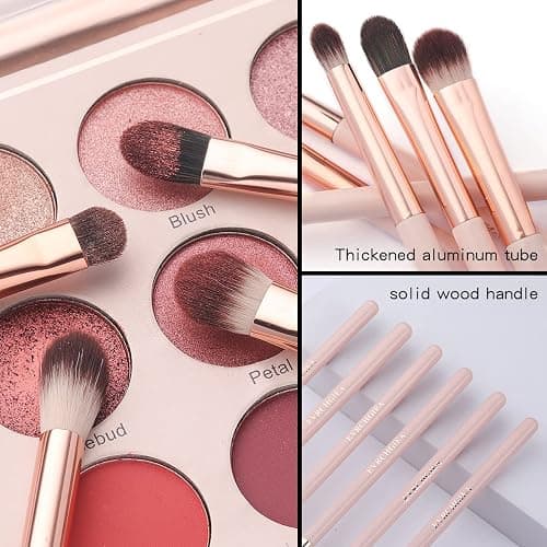 Eye Makeup Brush Set, 6 Pcs Professional Blending Eyeshadow Makeup Brushes for Concealer Eyebrows Eyeliner, Soft Hairs & Wood Handle thumbnail 3