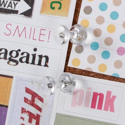 Yalis Push Pins 600 Count, Standard Clear Thumb Tacks Steel Point and Clear Plastic Head thumbnail 6