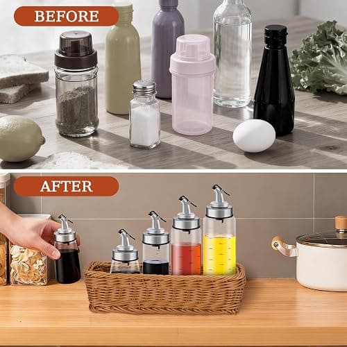 DECHOUS 3 Pack Wicker Plastic Silverware Organizer - Woven Rectangular Kitchen Flatware Tray Cutlery Storage Basket for Countertop Party Table thumbnail 4