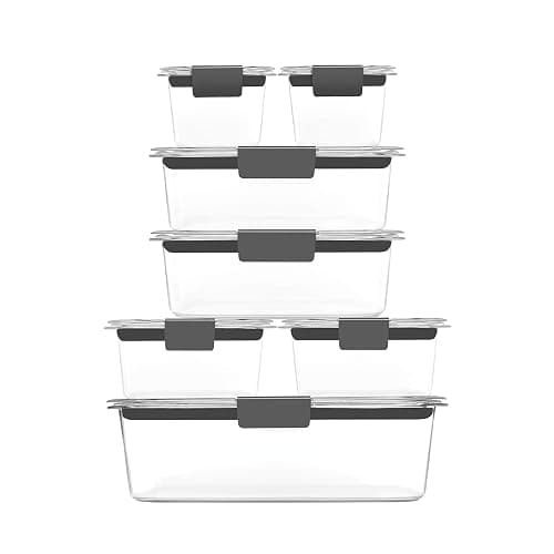 Rubbermaid Brilliance Food Storage Containers, 14 Piece Plastic Containers with Lids, BPA-Free, Leak Proof, Clear thumbnail 2