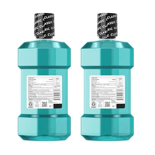Listerine Cool Mint Intense Antiseptic Mouthwash, Daily Oral Rinse Kills 99.9% of Germs That Cause Bad Breath, Plaque & Gingivitis for a Fresh, Clean Mouth, Intense Mint, Convenience Pack, 2 x 1 L thumbnail 9