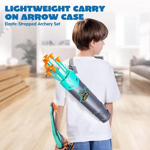 JOYIN Kids Bow and Arrow Set, LED Light Up Archery Toy Set with 9 Suction Cup Arrows, Target & Arrow Case, Indoor and Outdoor Hunting Play Gift Toys for Kids, Boys & Girls Ages 6-12 thumbnail 6