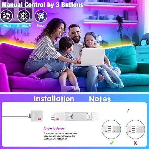 Led Lights for Bedroom 65.6ft, REEMEER Led Lights Music Sync Color Changing Led Strip Lights with App Control and Remote, Led Light Strip Used for Party, Home Decoration thumbnail 8