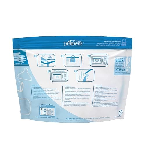 Dr. Brown’s Microwave Steam Steriliser Bags for Baby Bottles, Travel Steriliser, Reusable Steriliser Bags, Hospital-Grade Sterilising Bags, 5-ct thumbnail 12