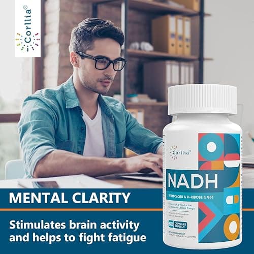 NADH + CoQ10 + D-Ribose Supplement, Enhance NAD+ Supplement for Energy, Fatigue , 60 Capsules thumbnail 5