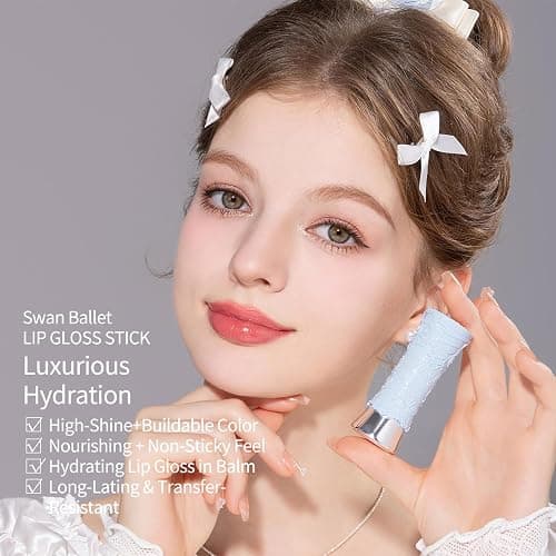 Flower Knows Swan Ballet Shine Lipstick,Hydrating Solid Lip Gloss,Moisturizing Pink Tinted Lip Balm-Long Lasting Lip Gloss in Balm for Girls&Women,Vegan & Cruelty-Free(B05 Endless Summer) thumbnail 4