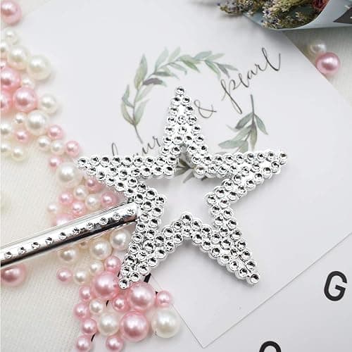 UOUYOO Silver 13 Inches Star Wand Angel Wand Princess Fairy Wand | for Halloween, Christmas, Thanksgiving, Holiday Shows thumbnail 6