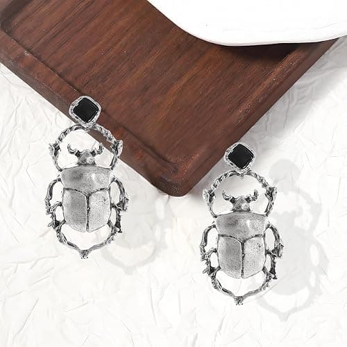 DEYOUM Vintage Insect Beetle Earrings for Women Trendy 14 Gold Silver Plated Cute Insect Beetle Crystal Insect Beetle Dangle Drop Earrings Statement Vacation Summer Jewelry thumbnail 7