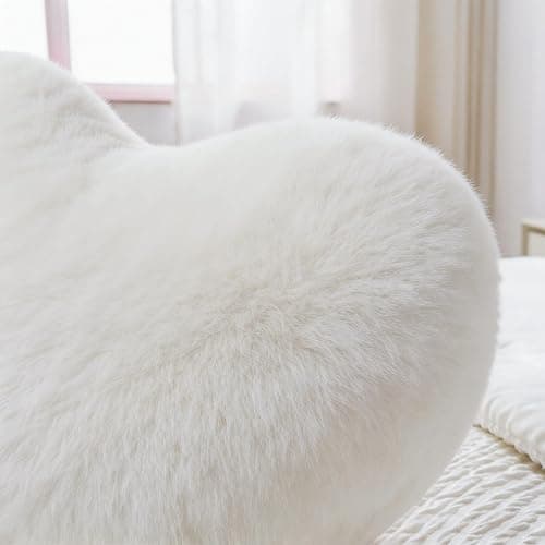 2PCS Heart Throw Pillows Room Decor Home Decor Bedroom Decor,White 9"*13" | Decorative Pillows Living Room Decor Office Decor Outdoor Couch Pillows Bed Cute Throw Pillows for Couch Car Valentine Gifts thumbnail 4