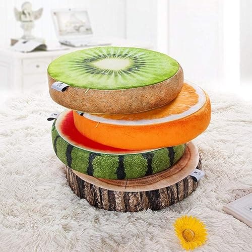 HYSEAS Decorative Round Throw Pillow, 3D Digital Print Comfortable Kids Funny Cute Wood Log Pillow Circle Seating Floor Cushion for Home, Couch, Sofa, Bedroom, Living Room Decor, Stump, 2 Pack thumbnail 9