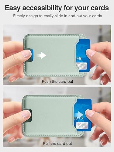 TopMade for MagSafe Wallet, Strongest Magnetic Phone Wallet, 4 Cards Holder | Magnetic Card Holder for iPhone 17/16/15/14/13/12 Series, RFID Blocking, Vegan Leather, Ideal for Daily Use & Travel, Green thumbnail 4