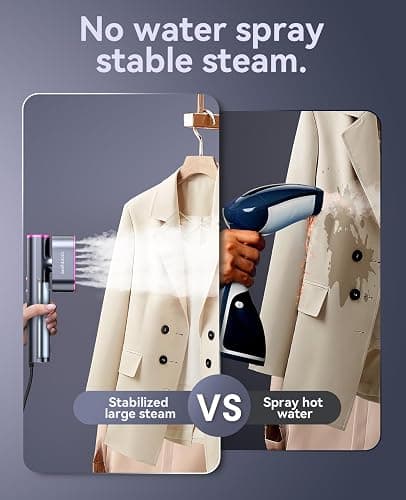 Jack ＆ Rose Travel Steamer for Clothes,100-220V Portable Iron,15s Heat Up,Steamer ＆ Iron 2 In 1, Travel Size,Large Ceramic Heat Panel,for Global and Europe thumbnail 6