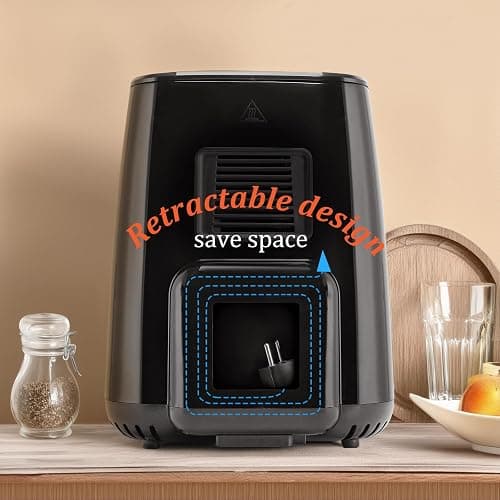 Aigostar Odin - Friggitrice ad Aria, 8-in-1 Menu, Friggitrice Senza Olio da 1400W, 4.2L, Touch Screen LED, Slot Raccogli Cavo, Senza BPA, Cestino Antiaderente Rimovibile, Nero thumbnail 7