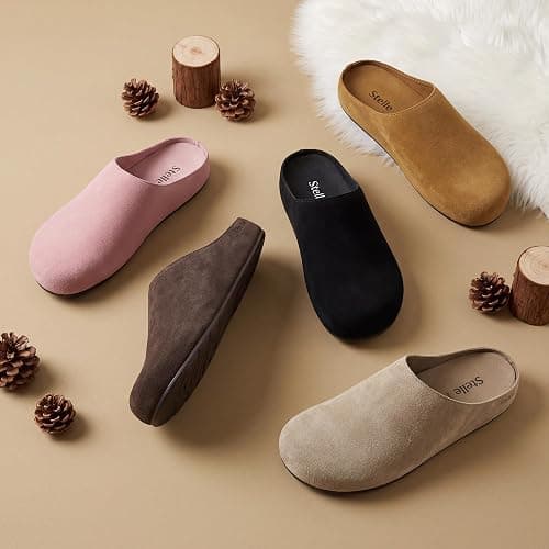 Stelle Clogs Women Mens Arch Support Suede Soft Cork Footbed Sandals Potato Shoes Slip on Home Slippers Non-Slip Comfort thumbnail 6